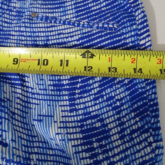 DFA New York Blue Printed Fitted Skinny Leggings Women Size XS-S Ankle Zipper - Picture 7 of 9